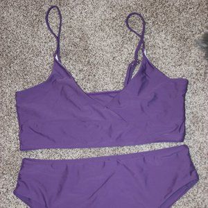 Purple Shein 2 piece high waisted swimsuit